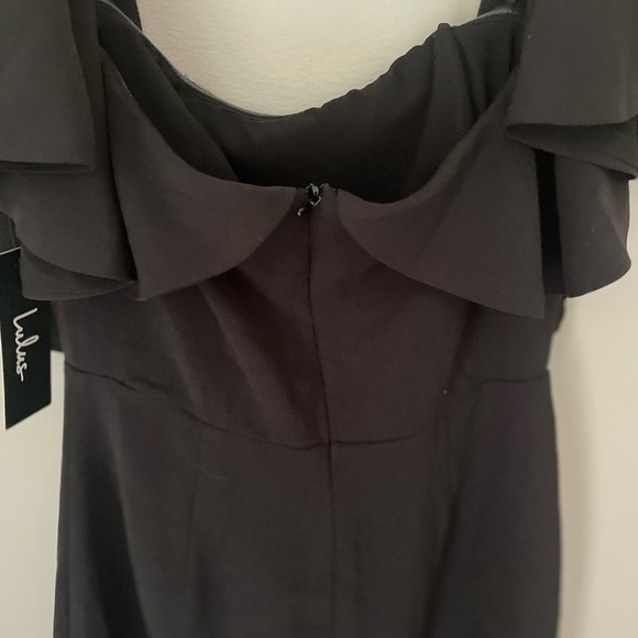 Lulus Strapless Ruffle Aurelia Black Bodycon Dress Size Small NWT - Picture 8 of 15